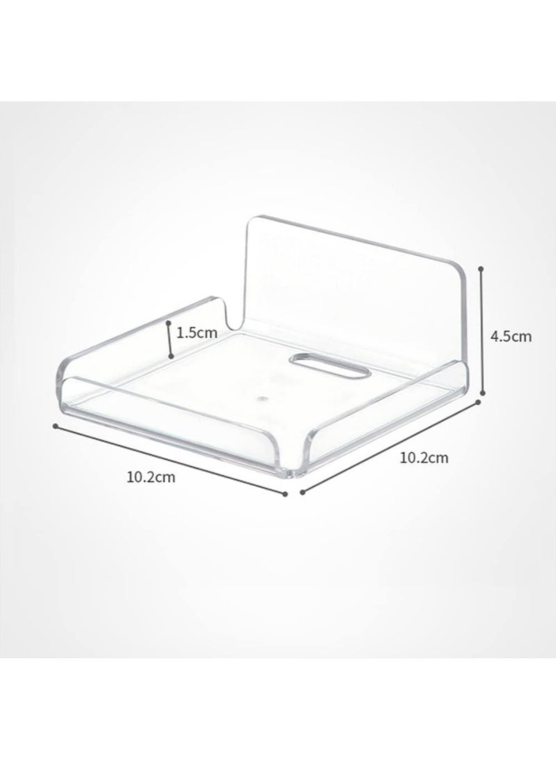 Acrylic Floating Small Wall Shelves, Mini Wall Mounted Hanging Display Shelves, Universal Adhesive Shelf Easy to Install No Drill, for Security Cameras, Baby Monitors, Smart Speaker, 2 Pcs - Image 2